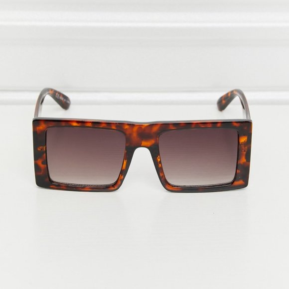 Square Polycarbonate Sunglasses in Tangerine - Picture 1 of 4